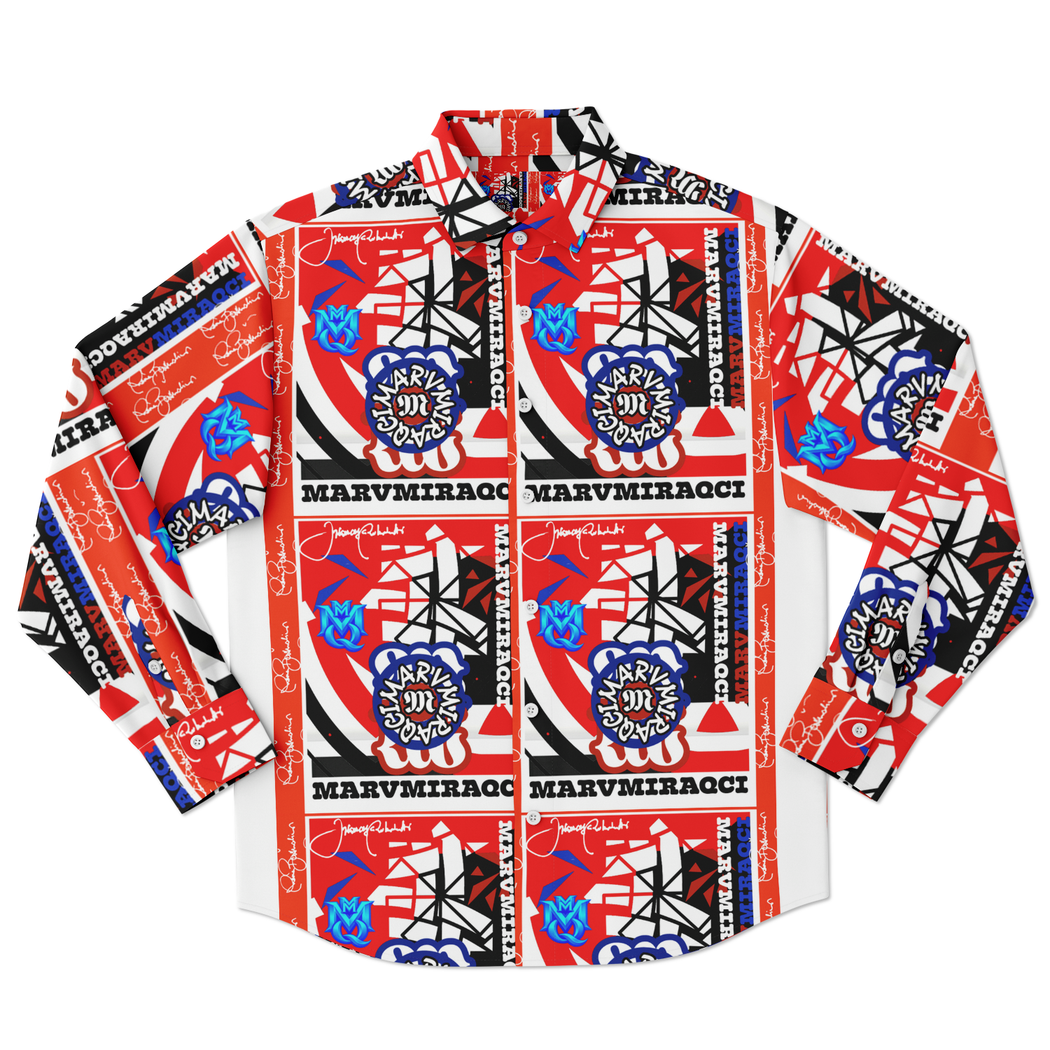 Long Sleeve Button Down Shirt - AOP 890
