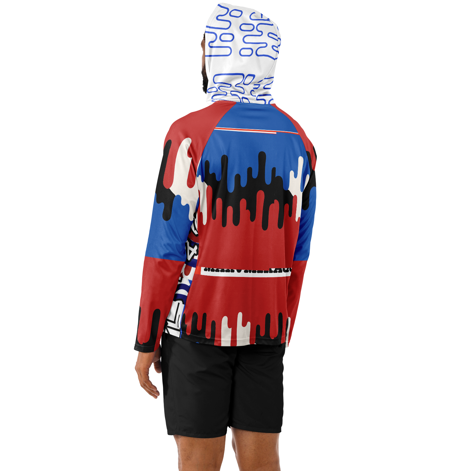 Men's Long Sleeve Hooded Performance Shirt - AOP