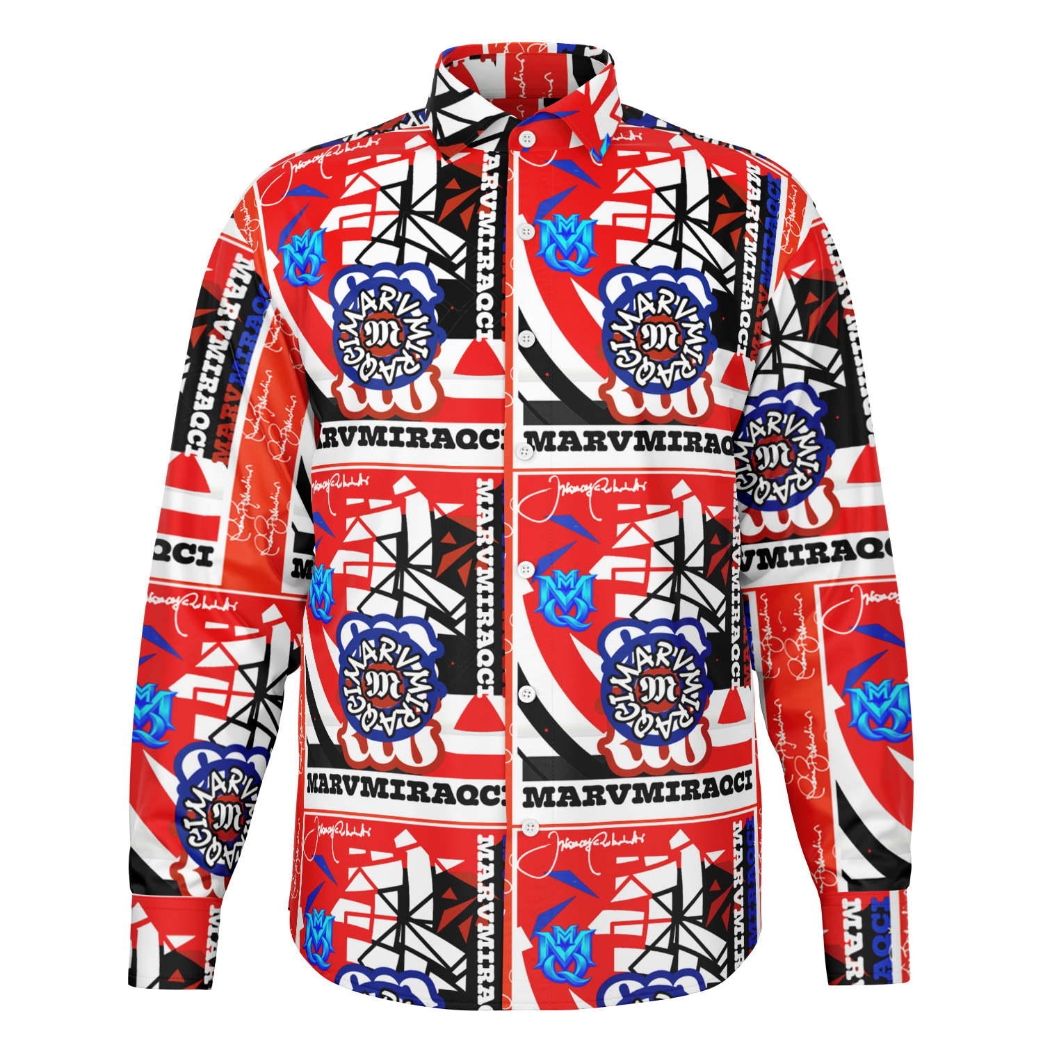 Long Sleeve Button Down Shirt - AOP 890